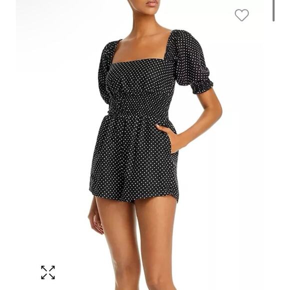 Weworewhat Smocked Linen Romper - Picture 1 of 6